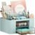 Marbrasse Pen Organizer with 2 Drawer, Multi-Functional Pencil Holder for Desk, Desk Organizers and Accessories with 5 Compartments + Drawer for Office Art Supplies (Blue)