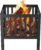 16 x 16 Inches Square Fire Pit/Bonfire Pit – Perfect for Garden Family Parties & Camping – Durable and Portable Design for Outdoor Enjoyment,Four-Sided Hollow and Breathable,Black