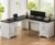 Itaar Farmhouse Executive L Shaped Desk, Home Office Desk with File Drawer and Power Outlet, Computer Corner Desk with Drawers and Storage Cabinet, Workstation for Office Home, White