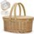 Wicker Picnic Basket for 2 with Table & Swing Handles, Picnic Baskte Set with Cooler for Beach, Camping, Park, Outdoor Party. Willow Picnic Basket Cooler Baskets for Wine Lover.