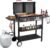 Dual Fuel Propane Gas Charcoal Grill Combo Black Dual Lids, Flat Top Grill With 2 Side Shelves for BBQ, Outdoor and Backyard Cooking
