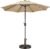 Yaheetech 9FT Garden Table Umbrella with 30lb Base, Patio Market Umbrella with Push Button Tilt, Crank and 8 Sturdy Ribs, Outdoor Umbrella w/Base Included Heavy Duty – Tan