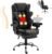 HOMREST 6-Point Massage Office Chair,Heating Executive Chairs,Ergonomic Home Office Desk Chairs with Retractable Footrest and Reclining Function,Leather Computer Chair with Adjustable Armrest(Black)