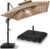 Best Choice Products 10x10ft Cantilever Patio Umbrella w/Base Included, Solar LED Lights 360 Rotation Large Offset Hanging Outdoor Shade for Deck Pool Backyard w/Stand – Tan