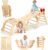 YOLEO 7-in-1 Pikler Triangle Set, Montessori Toddler Climbing Toys Indoor,Easy-Fold Wooden Climbing Toys for Toddlers 1-3 Inside,Fun Pickler climbing Set and Indoor Playground Jungle Gyms for Toddlers