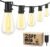 25FT Outdoor String Lights, Patio Lights with 10+1 LED Dimmable Waterproof Shatterproof ST38 Retro Edison 2700K Bulbs for Balcony Yard, Black