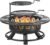 36 Inch Fire Pit with 2 Cooking Grills,Outdoor Wood Burning BBQ Firepit with Lid, 3-in-1 Outdoor Fire Pit for Backyard Deck Bonfire Patio Picnic