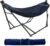 Tranquillo Adjustable Hammock Stand, Collapsible Camping Hammock and Stand, 600 lbs Capacity Steel Double Hammock Stand for 2 Persons, Premium Pre-Assembled Stand for Indoor Outdoor, Anti-flip, Aegean