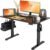Claiks Electric Standing Desk, Adjustable Height Stand up Desk, 48×24 Inches Sit Stand Home Office Desk with Splice Board, Black Frame/Black Top