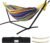 SZHLUX Double Hammock with Stand Included 450lb Capacity Steel Stand, Premium Carry Bag Included and Two Anti Roll Balance Beam