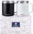 SUNWILL Travel Coffee Mug with Lid, Insulated Tumbler with Handle, 14 oz Stainless Steel Cup Set of 2 for Camping, Outdoor, Powder Coated Black & White
