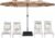 SUPERJARE 13FT Outdoor Patio Umbrella with Base Included, Double Sided Pool Umbrellas with Fade Resistant Canopy, Large Table Umbrella for Deck, Market, Backyard – Beige