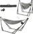Hammock with Steel Stand, Quick 30-Second Installation, Adjustable to Swing Chair, 440 lbs Load Capacity, Portable Carrying Bag (Black)