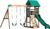 Backyard Discovery Buckley Hill Cedar Wood Swing Set with Wave Slide, Play Deck, Rock Wall Ladder, Belt Swings, Chalkboard, Canopy Roof, Outdoor Playset