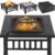 Yaheetech Multifunctional Fire Pit Table 32in Square Metal Firepit Stove Backyard Patio Garden Fireplace for Camping, Outdoor Heating, Bonfire and Picnic