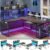 SEDETA L Shaped Desk, 94.5 Inch Office Desk with Power Outlet & Pegboard, L Shaped Desk with Led Light, Keyboard Tray, Storage Shelves and Headphone Hook for Home Office, Walnut Brown