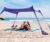 SUN NINJA Beach Tent Sun Shelter, UPF50+ Protection, Easy Pop Up Beach Shade Canopy for Camping, Fishing, Backyard Fun, Lightweight & Portable, Fits Up to 8 People, 10×10 FT 4 Pole, Navy