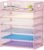 Marbrasse 6 Tier Paper Organizer Letter Tray – Mesh Desk File Organizer with Handle, Paper Sorter for Letter/A4 Office File Folder Holder -Pink