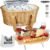 Hap Tim Wicker Picnic Basket Set for 4 with Mini Folding Wine Picnic Table & Large Insulated Cooler Bag & Cutlery Service Kits for 4 Person, Couples Gifts, Wedding Gifts (Y2209-4-GR)