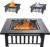 32 inch Fire Pit, Square Outdoor Fire Pit Table with Spark Screen & Fire Poker, 3-in-1 Multipurpose Firepits for Outside, Fireplace for Yard, Garden, Patio