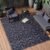 OLANLY Outdoor Rug Waterproof 5×8 ft Clearance, Reversible Outdoor Plastic Straw Rug with Floral Pattern, RV Mat for Patio, Camping, Balcony, Deck, Backyard, Black & Grey