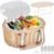 Picnic Basket Set for 4 – Wicker Insulated Picnic Basket with Folding Wine Table, Wine Picnic Kit with Liner for Couples, Camping, Outdoor, Valentine (Cherry)