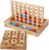 Glintoper Tic Tac Toe & 4 in a Row Table Games Set – Rustic Decor Wood Strategy Board Games for Families