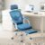 Sweetcrispy Office Computer Desk Chair, Ergonomic High-Back Mesh Rolling Work Swivel Chairs with Wheels, Comfortable Lumbar Support, Comfy Arms for Home, Bedroom, Study, Student, Blue