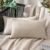 MIULEE Pack of 2 Decorative Outdoor Solid Waterproof Throw Pillow Covers Faux Linen Garden Farmhouse Cushion Cases for Patio Tent Balcony Couch Sofa 12×20 inch Beige