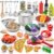 Pretend Play Accessories – 52pc Kids Kitchen Playset with Play Food, Stainless Steel Cookware, Toys Pots and Pans, Toddler Kitchen Set with Cuttable Toy Food – Boys and Girls Gift