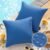 Phantoscope Pack of 2 Outdoor Waterproof Solid Throw Decorative Pillow Cover Decorative Square Outdoor Pillows Cushion Case Patio Pillows for Couch Tent Sunbrella, Blue 18×18 inches 45×45 cm