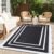 OLANLY Outdoor Rug 5×8 ft Waterproof, Reversible Outdoor Plastic Straw Rug, RV Mat, Indoor Outdoor Carpet Clearance for Patio, Camping, Balcony, Deck, Backyard, Black & White
