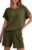 PRETTYGARDEN Two Piece Set For Women Summer Lounge Sets Shorts And Short Sleeve Tops Knitted Matching Travel Spring Outfits