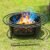 36 Inch Fire Pit with 2 Loops,Crossweave Wood Burning Fire Pits for Outside,with Spark Screen,Fire Poker,Round Outdoor Firepit for Patio,Yard,Garden,Camping,Bonfire,Black