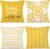 YCOLL Pillow Covers 18×18 Set of 4, Modern Sofa Throw Pillow Cover, Decorative Home Outdoor Linen Fabric Geometric Pillow Case for Couch Bed Car, Yellow