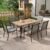 MELLCOM 7 Pcs Patio Dining Set with Metal Table and 6 Textilene Chairs for Backyard, Garden, Deck and Poolside