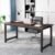 Tribesigns 70.8”Executive Desk, Large Office Computer Desk with Thicken Frame, Modern Simple Workstation Business Furniture for Home Office, Vintage Brown/Black