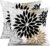 DFXSZ Black Brown Outdoor Pillow Covers 18×18 Inch Set of 2 White Gray Flower Throw Pillows Farmhouse Outdoor Modern Floral Polyester Square Cushion Case Decor for Patio Funiture Garden 002B18