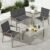Best Choice Products 4-Piece Outdoor Textilene Patio Conversation Set, Backyard Furniture w/Loveseat, Coffee Table, Steel Frame – Taupe/Charcoal