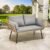 YITAHOME Patio Loveseat, All-Weather Wicker Rattan 2 Seater Sofa with Cushions & Lumbar Pillows, Outdoor Patio Furniture Set for Patio, Balcony, Backyard, Deck, Poolside – Grey
