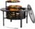 PrimeZone 42″ Outdoor Fire Pit with 2 Grills – Wood Burning Firepit for Outside with Cover & Poker, Heavy Duty Metal Fire Pit Large Round Fireplace for Patio, Backyard, Picnic, Camping, Bonfire