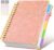 Hardcover Spiral Notebook Journal with Removable Dividers Tabs, 300 Pages Leather 5 Subject Notebook College Ruled, 8″x10″ Large B5 Notebooks for Work School Note taking, Lined Journal for Women, Pink