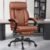Office Chair, Big and Tall Office Chair, Reclining Office Chair with Footrest Home Office Desk Chairs, High Back Ergonomic Office Chair with Lumbar Support, Executive Leather Office Desk Chair