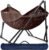 Tranquillo Double Hammock with Stand Included for 2 Persons/Foldable Hammock Stand 600 lbs Capacity Portable Case – Inhouse, Outdoor, Camping, Brown