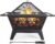 Yaheetech Fire Pit 32in Fire Pits for Outside Outdoor Fireplace Large Square Wood Burning Fire Pit Heavy Duty for Patio BBQ Camping Bonfire with Spark Screen, Mesh Cover, Poker