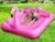 Luxury Flamingo Inflatable Tanning Pool for 2 Person, 81”x60” Sunbathing Pool Lounger Float, Pink Blow Up Tanning Pool Suntan Tub, Tanning Water Bed with Cup Holder, Lounge Float for Adults