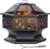 Outdoor Fire Pit, Hexagon Shaped Wood Burning Firepit for Outside Bonfire, Patio, Backyard and Camping (Antique Bronze, 28 Inch)