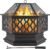 Yaheetech 28in Hex Shaped Fire Bowl – Large Wood Burning Outdoor Fire Pit with Spark Screen & Poker for Bonfire, Picnic, BBQ
