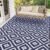Mattitude Waterproof Outdoor Rug 5×8 Ft Outdoor Plastic Straw Rug Reversible Patio Rug Large Outdoor Carpet Area Rug for Patio Backyard Picnic Beach Camping RV Blue