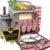 Nature Gear Large Picnic Backpack, Insulated Bag with Detachable Wine Cooler & Picnic Blanket, Includes Dinnerware Set for 4 & Picnic Accessories, Waterproof Outdoor Travel Backpack for Beach, Red